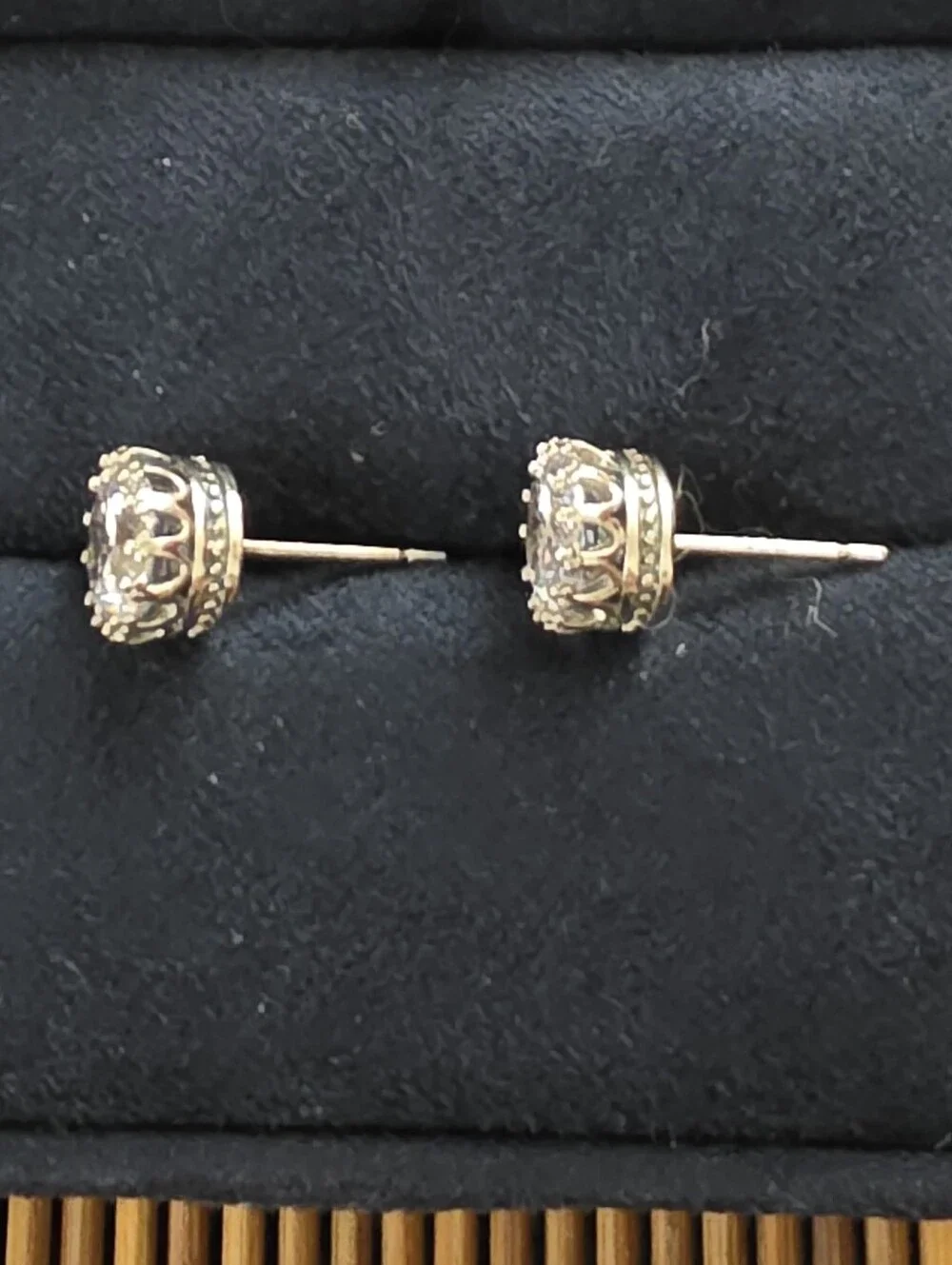 925 Silver CZ Stud Earrings (Vintage)